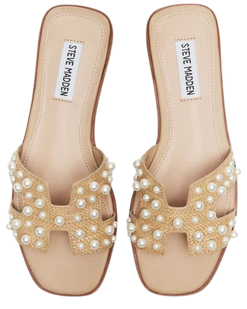 HADYN Pearl Natural Raffia Sandal | Women's Designer Sandals – Steve Madden