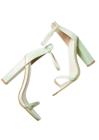 Mint Square Toe High Block Heel Sandal | PrettyLittleThing