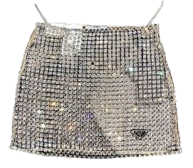 silver short skirt