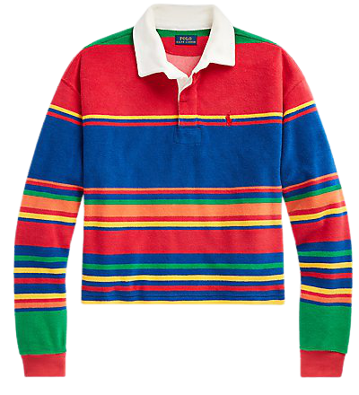 Striped Oversize Terry Rugby Shirt