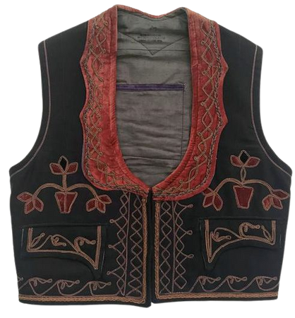 Vintage 60s Embroidered Vest / 1960s Boho Copper & Velvet | Etsy