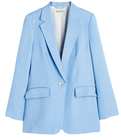 Linen-blend Jacket - Light blue - Ladies | H&M US