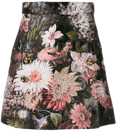 Dolce & Gabbana Floral Brocade Short Skirt