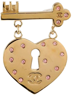 Chanel Gold Heart and Key Pin – Only Authentics