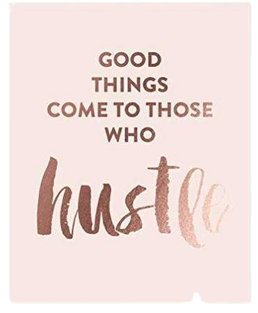 Hustle Rose Gold Foil Print Blush Pink Paper Motivational Poster Metallic Decor Inspirational Quote Modern Dorm Room Home Office Wall Art 8 inches x 10 inches A50 | WantItAll