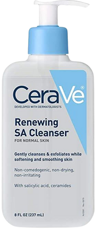 CeraVe SA Cleanser | Salicylic Acid Face Wash with Hyaluronic Acid, Niacinamide & Ceramides| BHA Exfoliant for Face | 8 Ounce : Health & Household