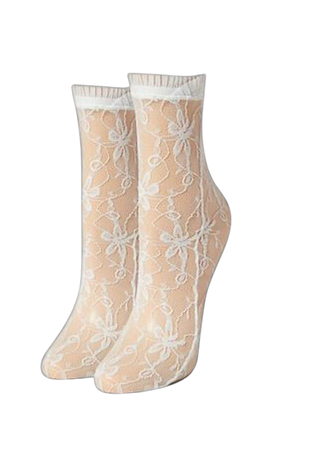 white sheer lace socks