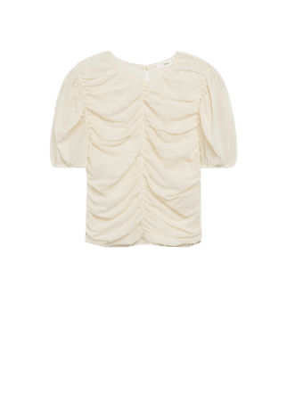 Short-sleeved t-shirt with ruffles - Women | Mango USA