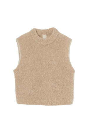 Mohair-blend Sweater Vest - Light beige - Ladies | H&M US