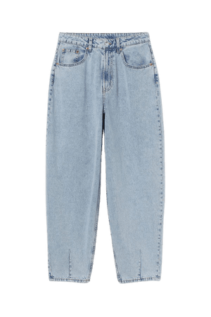 Balloon Fit Ankle Jeans - Blue