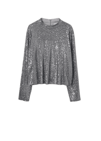 Long-sleeved t-shirt with sequins - Women | Mango USA