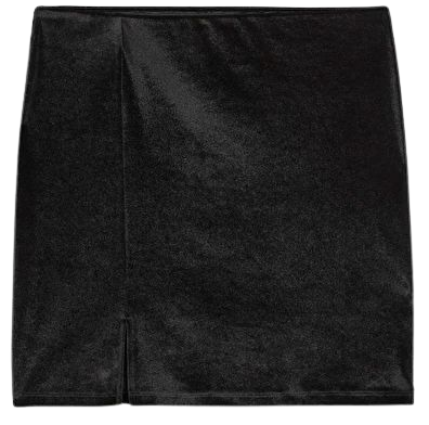 Velvet mini skirt - Black - Monki WW