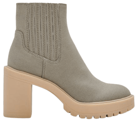 CASTER BOOTIES IN SAGE CANVAS – Dolce Vita