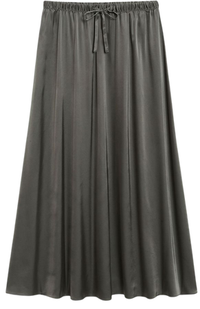 Long grey satin skirt - Dark grey - Monki WW