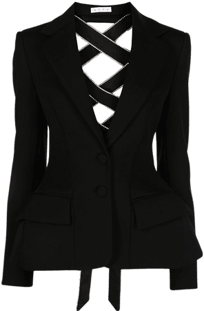 AREA lace-back Hourglass black Blazer jacket - Farfetch
