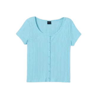 Girls' Rib-knit Button-front Short Sleeve T-shirt - Art Class™ : Target