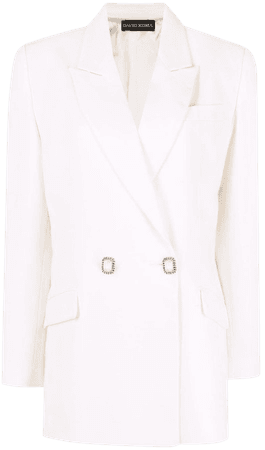 Shop white David Koma oversized double-breasted jacket with Afterpay - Farfetch Australia