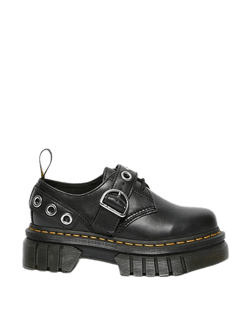 Dr Martens Audrick 3-eye shoe with silver hardware in black | ASOS