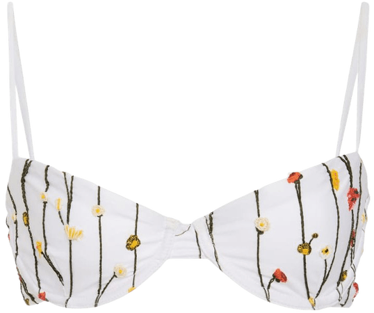 Mostoza Enedadera Embroidered Bikini Top by Agua by Agua Bendita | Moda Operandi