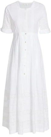 Shop LoveShackFancy Edie Cotton Inset Lace Maxi Dress | Saks Fifth Avenue