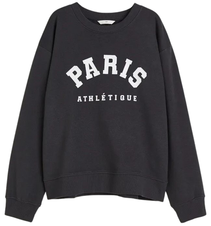 Printed Sweatshirt - Dark gray/Paris - Ladies | H&M US