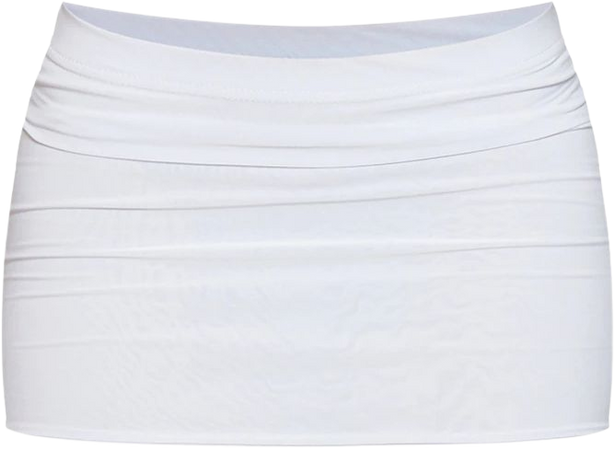 White Basic Low Rise Micro Mini Skirt | PrettyLittleThing USA