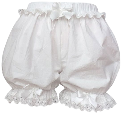 White Lolita Bloomers Lace Loose Lolita Shorts - Lolitashow.com