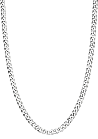 Miabella Italian 925 Sterling Silver 3.5mm Curb Cuban Link Chain Necklace, Solid Diamond Cut Sterling Silver Chain for Men Women Made in Italy (Length 20 Inch) | Amazon.com