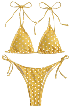 yellow polka dot bikini