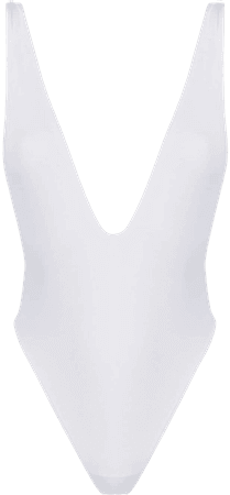 Maison Close Thong V-Neck Bodysuit 608521 White | Farfetch