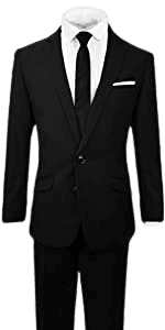 Amazon.com: Black N Bianco Boys' Formal Black Suit with Shirt and Vest: Clothing