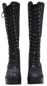 black glitter boots