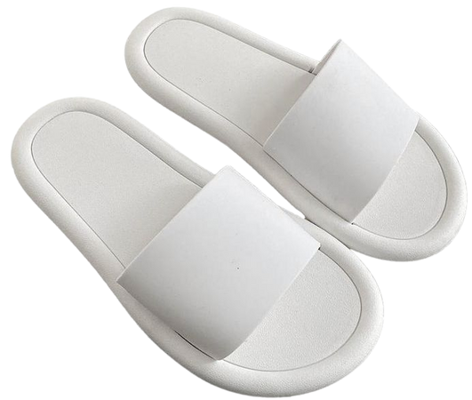 white slide slippers