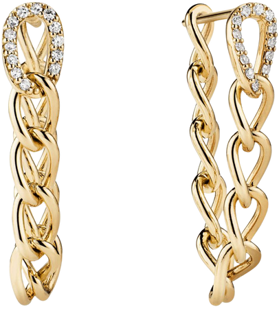 Pave Diamond Oversized Curb Earrings | Mejuri