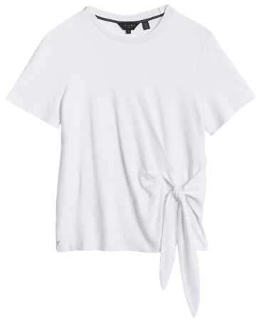 Knot detail T-shirt - White | Tops & Tees | Ted Baker