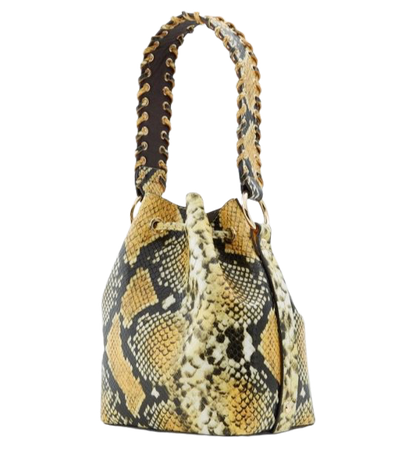 Yellow snake skin purse