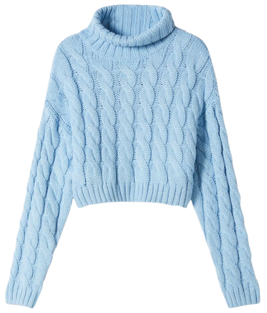 High neck cable knit sweater - New - Woman | Bershka