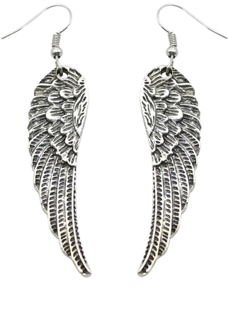 Feathery Wing Earrings (silver)