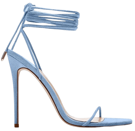 Barely There Lace Up Heel - Powder Blue – Femme LA
