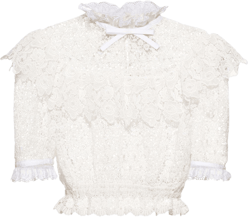 White Miu Miu cropped lace top - Farfetch