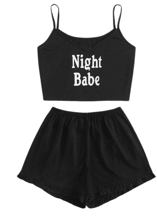 Letter Print Cami Pajama Set | SHEIN USA