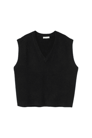 V-neck Sweater Vest - Black - Ladies | H&M US
