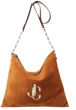 Varenne Leather-trimmed Suede Shoulder Bag - Brown
