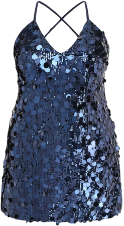 Sequins U-neckline Criss Cross Mini Dress Curve & Plus - Cider