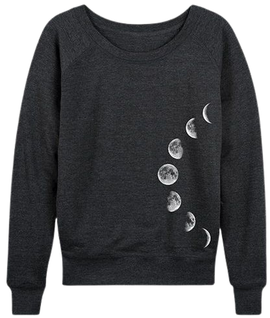 Instant Message Womens Heather Charcoal Moonphases Slouchy Pullover - Women & Plus | Best Price and Reviews | Zulily