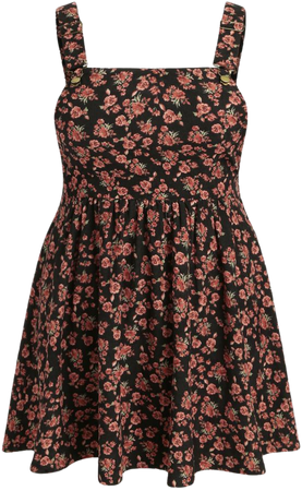 Corduroy Floral Ruffle Mini Dress Curve & Plus - Cider