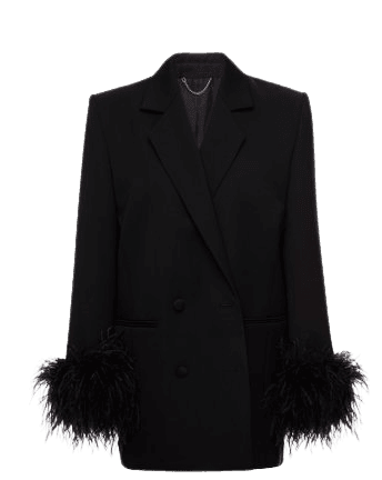 Feather-Trimmed Wool Blazer By Magda Butrym | Moda Operandi