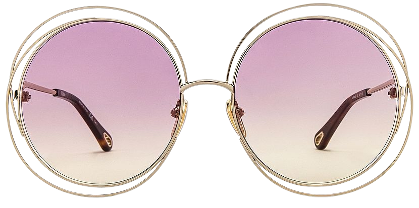 Chloe Carlina Round Gradient in Shiny Light Gold with Pink & Yellow Gradient | REVOLVE