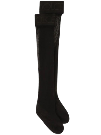 Dolce and Gabbana logo-band knee-high stockings