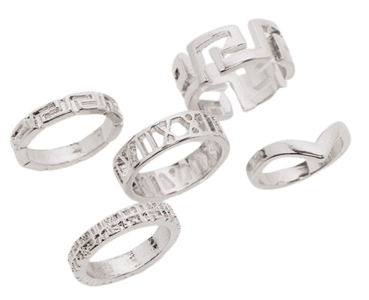 PLT set of silver rings